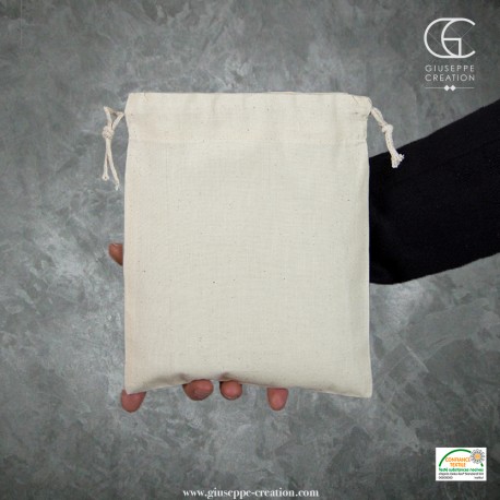Sac à linge sale personnalisé | Grand sac à linge 100% coton | Grand pochon  en toile avec cordons