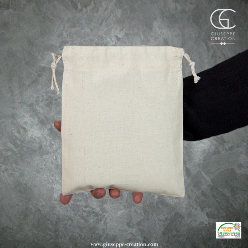 ELES VIDA Sacs en coton 15 x 20 cm 10 pièces avec cordon de serrage Sac de bricolage durable souvenirs à peindre dans la nature rangement Petits sacs en tissu pour les anniversaires d'enfants